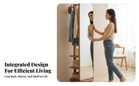 Rotating Full-Length Mirror with Shelves Freestanding for Walk-in Closet, Adults