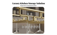 304 Stainless Steel Hanging Stemware Holder Rust Resistant Metal Wine Glass Hanger Space Saving Under Cabinet Wine Glass Rack Versatile Glassware Compatibility for Home Entertainers, Homeowners, Adults, Dining Room, Restaurant