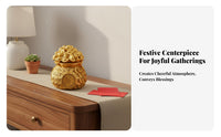Gold Ingot Treasure Bowl Auspicious Design Chinese Wealth Bag Statue Gold Ingot Wealth Pot Festive Gift Resin Treasure Basin