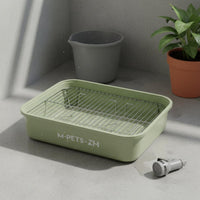 Anti-Tracking Dog Toilet with Grate Easy to Clean Puppy Training Tray for Young Dogs
