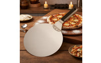Stainless Steel Pizza Peel Round Pizza Transfer Peel Flat Utensil for Oven