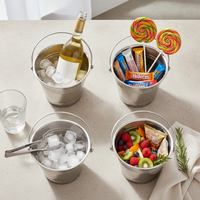 Stainless Steel Ice Bucket with Handle for Bar, Parties, and Snacks