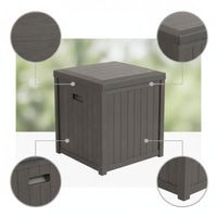 Weather-Resistant Outdoor Storage Box Waterproof Patio Storage Box Hinged Furniture Hard-Sided for Yard, Terrace, Balcony