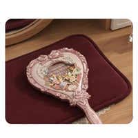 Handheld Mirror Cute Rococo Hand Mirror Ornate Frame Beauty Accessory for Makeup, Dressing Table