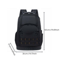Thickened Multi-Pocket Tool Bag Backpack Multifunction Large Tool Backpack Wear Resistant Molded Base for Repair Workers, Technicians, Electricians, Construction Site, Workshop, Garage