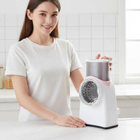 Interchangeable Blades Drum Grater Cutter Easy to Clean Multifunctional Vegetable Cutter Large Feed Chute Manual Rotary Cheese Grater