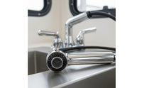 2 Handle Pull-out Faucet ADA Compliant RV Kitchen Faucet Garden Hose Compatible Plumbing Fixture
