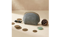 Suede Texture Leather Pouch Gold Zipper Jewelry Storage Pouch Embossed Floral Portable Jewelry Organizer