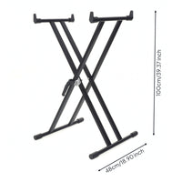 Twin-Tube Keyboard Stand Foldable X Keyboard Stand Portable for Pianists