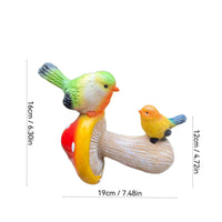 Colorful Bird and Mushroom Decor Bright Colors Birds on Mushroom Figurine Weather Resistant Lawn Ornament for Patio