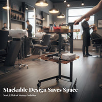 Anti-Smudge-Resistant Finish Hairdressing Tool Cart Space-Saving Foldable Salon Cart 360° Swivel Casters Mobile Beauty Trolley Large Capacity for Beauticians, Hairstylists, Spa Technicians, Barbershop, Home