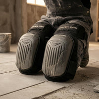 Ribbed Surface Rigid Cap Knee Pads Adjustable Straps Work Knee Pads Reinforced Safeguarding Gear Contoured for Laborers