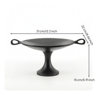 Pedestal Fruit Tray Vintage-Influenced Fruit Tray with Handles Rustic Footed Serving Bowl for Dining Table