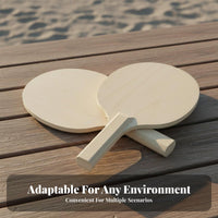 Wooden Paddleball Racket Indoor Outdoor Use Unpainted Wood Paddle Thickened Design Wooden Beach Paddle Set for Students, Beginners, Backyard, Park