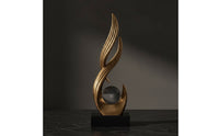 Modern Abstract Sculpture Contemporary Resin Ornament Sculpted Sculpture with Sphere Upward-Flowing for Home Decorators, Art Collectors, Wine Cabinet, Display Shelf, Living Room