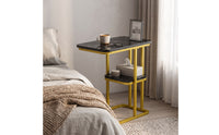 Compact Two-Tier Side Table Modern Side Table with Open Shelf Contemporary Furniture Long-Lasting for Living Room