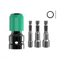 Diamond Grip Telescopic Wrench Adapter Metal Electric Wrench Adapter Green Sleeve Power Tool Accessory Black Body