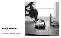 2 Pieces Non-Slip Surface Exercise Bike Pedals Wear Resistant Stationary Bike Pedals with Straps Heavy Duty Replacement Pedal Straps Left/Right Marked for Home Gym Users, Cyclists, Seniors, Indoor Cycling, Workout