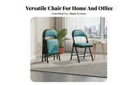 Foldable Collapsible Backrest Chair Space-Saving Padded Folding Chair Comfortable Household Furniture No Assembly Required for Office Workers, Homeowners, Party Hosts, Dorm Room, Indoor, Balcony, Events