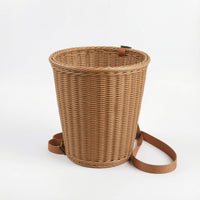 Hands-Unrestricted Rattan Style Basket with Shoulder Straps Handwoven Basket Backpack Rustic Lightweight for Florists, Dancers, Flower Picking, Picnics, Home Decor
