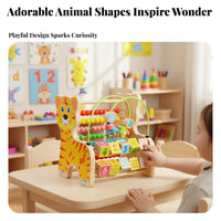 Educational Preschool Math Learning Toy Multi-Functional Multifunctional Abacus Toy Solid Wood Construction for Preschoolers, Kindergarten