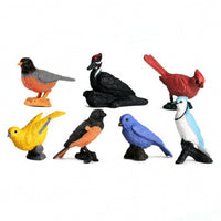 7 Pieces Compact Bird Figurines with Standing Bases Detailed Plastic Bird Figurines Tiny Miniature Birds Cute for Teachers, Dioramas