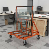Foldable Flatbed Cart Adjustable Height Surface Hand Truck Orange Frame Folding Cart