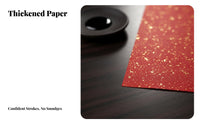 Red Solid Xuan Paper, Gold-Flecked, Couplet, Calligraphy, Festive