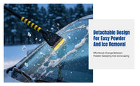 Winter Car Ice Removal Tool, Detachable Multi-Functional Cleaning Brush, ABS, Flexible Rubber Blade