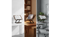 Wooden Book Rest with Swivel Base Hands Rotating Book Stand Space-Saving Paper Holder for Desk, Home Office