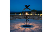 Romantic Atmosphere Birdcage Candle Holder Rustic Charm Vintage Birdcage Lantern Whimsical Design Hollow Iron Candlestick Shabby Chic for Tabletop, Living Room, Patio
