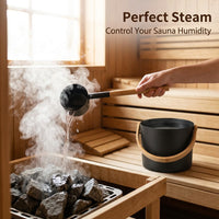 Home Sauna Bucket and Ladle Set with 7 Liter Capacity, Lightweight Aluminum Pail for Steam Room Sessions