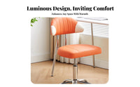 Height Adjustable Armless Low-Back Roller Chair Five-Star Base Armless Rolling Stool Thick Cushion Swivel Seat Space Saving for Students, Home Users, Adults, Study Room, Small Areas, Bedroom, Vanity