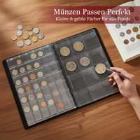 Coin Collection Album with Mixed Pockets for 270 Coins
