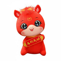 Fortunate Gift Chinese Astrological Horse Mascot Cute Design Chinese New Year Horse Stuffed Animal
