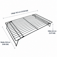 Folding Cooling Rack, 25cm Square Cake Rack, Non-Stick Carbon Steel, Matte Black Baking Accessories for Hobby Bakers
