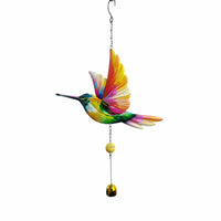 Bell Hummingbird Wind Chime Decorative Metal Hummingbird Ornament Easy to Hang Home Decor All Seasons for Indoor