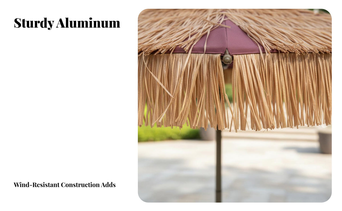 Thatched Tiki Umbrella Sun Protection Garden Garden Umbrella Sturdy for Business Owners, Occasion Organizer Planners, Courtyard, Backyard, Waterside