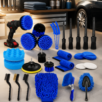 Car Detailing Kit Drill Brush Attachment Wheel Vent Scrub Brushes Wash Mitt