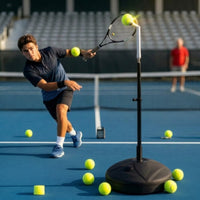 Height-Adjustable Solo Tennis Practice Aid Floor-Standing Tennis Practice Aid Portable Sports Equipment Weighted for Beginners, Backyard, Driveway, Home Court