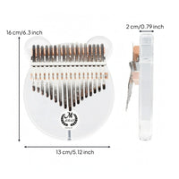 Crystal-Style Bear-Shaped Thumb Piano Fitted Case Transparent Acrylic Kalimba Metal Tines Bear Kalimba for Carrying, Storage