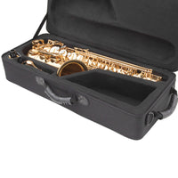 Hard-Shell Saxophone Case with Backpack Straps Lightweight Saxophone Case Portable Compact for Saxophonists, Students, Travel, Rehearsal