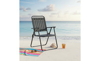 Armrests Camping Folding Chair Lightweight Folding Armchair Water-Resistant Outdoor Seating for Balcony
