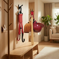 Multifunctional Gear Hanger with Hooks Long-Lasting Sports Gear Organizer Adjustable Rack Heavy-Duty for Baseball Players, Garage, Fence