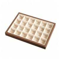 Walnut Jewelry Tray Walnut Jewelry Display Space-Saving Velvet Lined Band Holder for Women