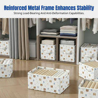 Wardrobe Layered Storage Box, Clothes Organizer, Foldable Sorting Bin Set, Wildlife Design