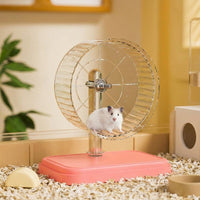 Hamster Running Wheel with 20cm Transparent Wheel with Metal Stand, Silent Exercise Wheel for Hamsters, Quiet Small Pet Exercise for Mice Gerbils