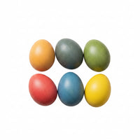 6 Pieces Wooden Easter Eggs Decorative Wooden Egg Handmade-Look for Decorators