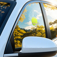 Waterproof 3D Ball Car Sticker Weather-Resistant Tennis Ball Car Sticker Sun-Proof Cracked Glass Effect Decal Self-Adhesive