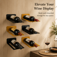 Wall Mounted Wine Rack, Aluminum Alloy Wine Bottle Holder with Individual Slots, Modern Design for Dining Room, Kitchen Storage